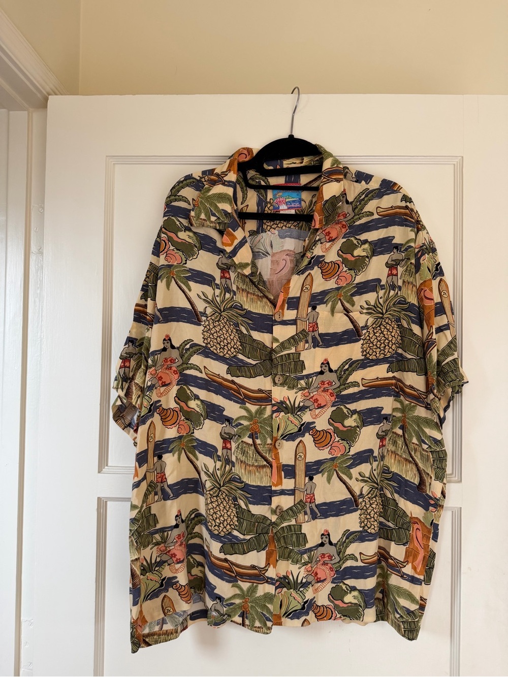 Vintage Casual Short-Sleeve Hawaiian Button-Down Shirt